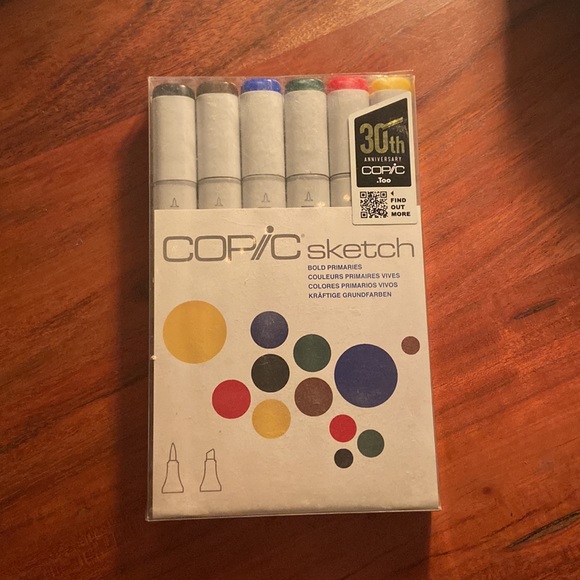 COPIC SKETCH BOLD PRIMARIES MARKERS SIX-COUNT - Picture 2 of 4